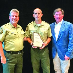 Pictured are: Georgia State Parks Director Jeff Cown, Reed Bingham State Park Manager Wayne “Bud” Fuller, and Georgia Department of Natural Resources Commissioner Mark Williams.