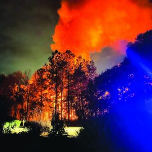 A view of the fire on Thursday night, Dec. 29, from Rowan Road