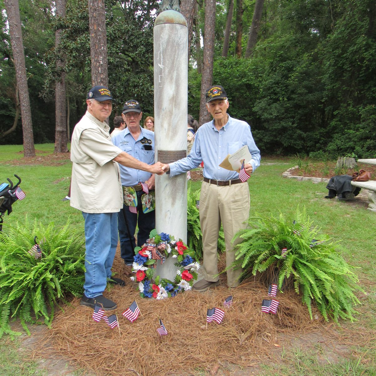 Community marks the 4th of July with rededication of Veterans Monument
